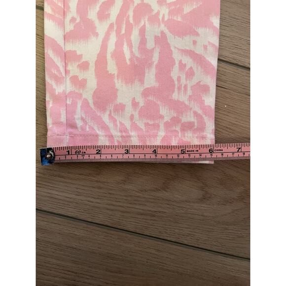 Elliott Lauren Pink And White Leopard Print Cropped Stretch Jeans Size 2 - Picture 14 of 15
